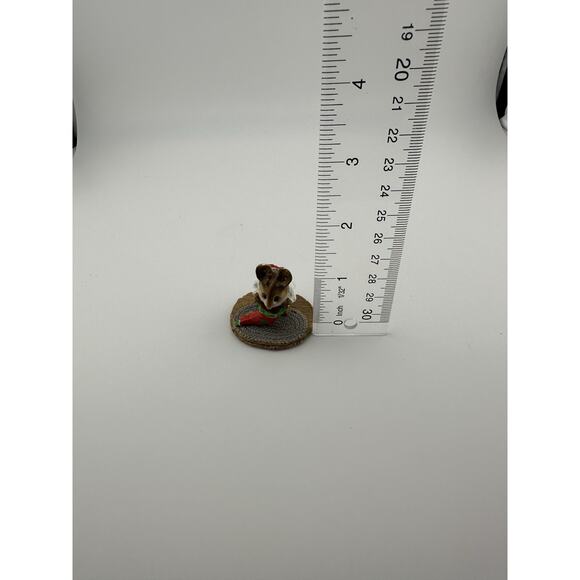 Wee Forest Folk "Chris-Mouse" with Red Stocking White Jammies M-142 1986 AP - Picture 8 of 8